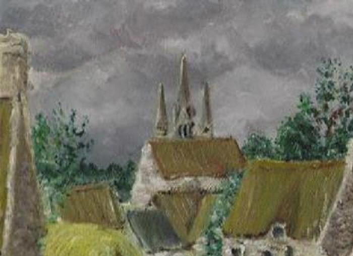 Village breton,juillet 1994, huile sur toile 35 x 29 cm
Tableau fait d'après une photo 