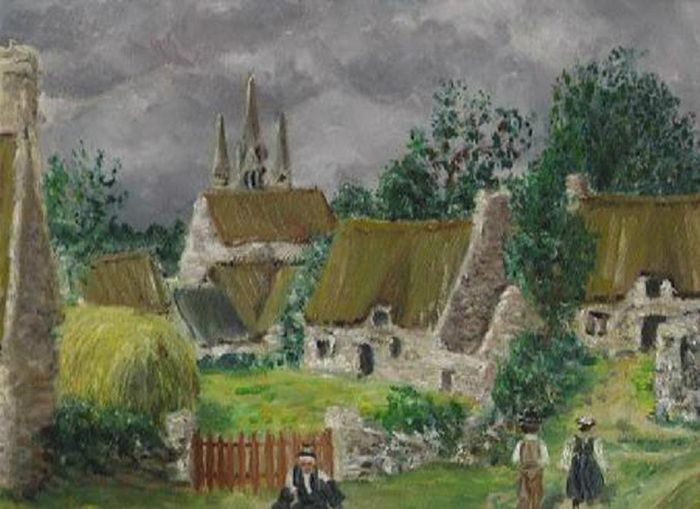 Village breton,juillet 1994, huile sur toile 35 x 29 cm
Tableau fait d'après une photo 