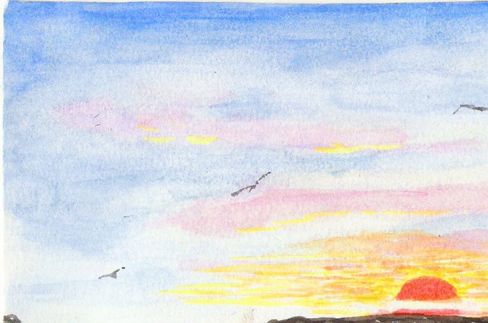 Baie de Douarnenez (déclinaison 3) aquarelle 16 X 24 cm Août 2011
